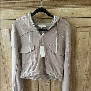 Brand New Grade & Gather1/4 zip hoodie! Never worn! Cropped sweat shirt!
